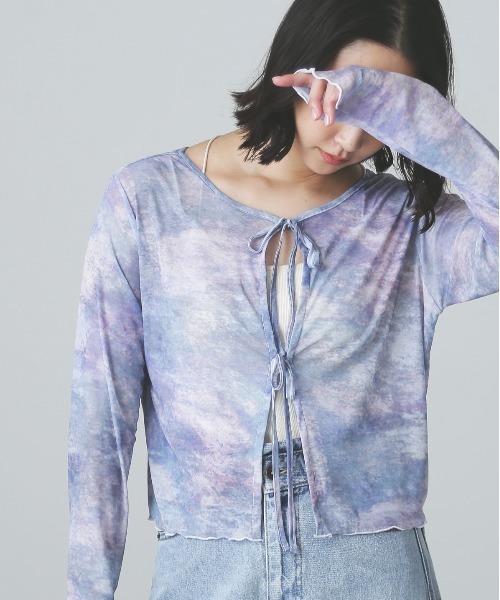 FREE'S MART（フリーズマート）の「◆前後2Wayチェールシアーカーディガン（カーディガン/ボレロ・レディース・ブルー/ホワイト/ブラック・FREE）」の3枚目の写真