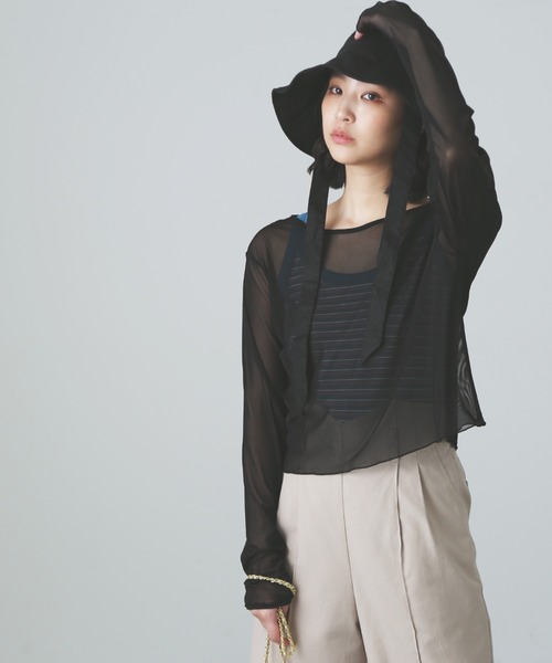 FREE'S MART（フリーズマート）の「◆前後2Wayチェールシアーカーディガン（カーディガン/ボレロ・レディース・ブルー/ホワイト/ブラック・FREE）」の9枚目の写真