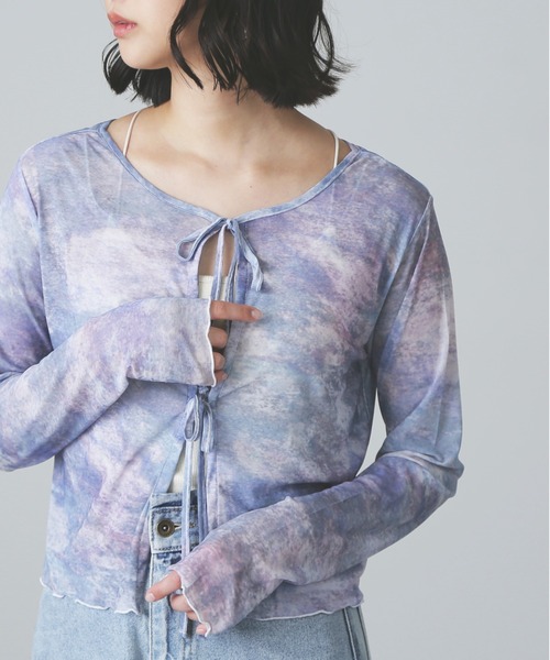 FREE'S MART（フリーズマート）の「◆前後2Wayチェールシアーカーディガン（カーディガン/ボレロ・レディース・ブルー/ホワイト/ブラック・FREE）」の7枚目の写真