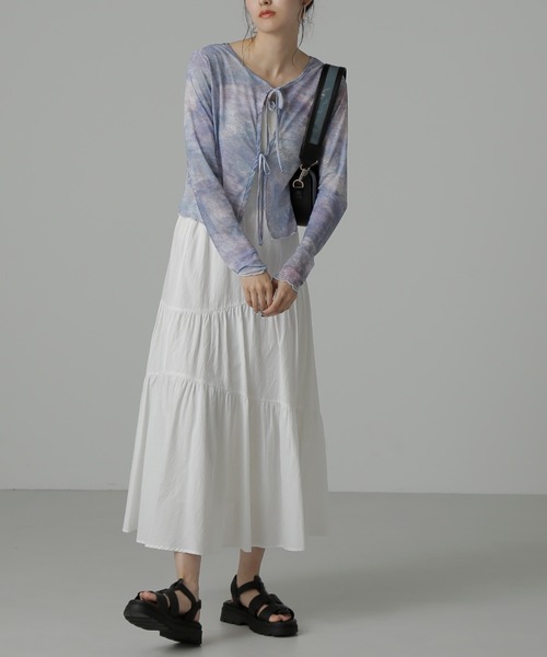 FREE'S MART（フリーズマート）の「◆前後2Wayチェールシアーカーディガン（カーディガン/ボレロ・レディース・ブルー/ホワイト/ブラック・FREE）」の4枚目の写真