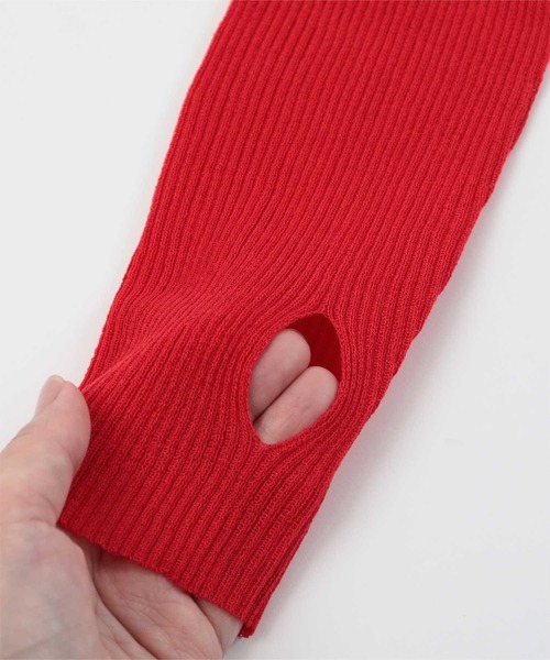 miette（ミエット）の「イニシャル刺繍ロングスリーブトップス（ニット/セーター・レディース・ホワイト/レッド/ネイビー・FREE）」の6枚目の写真