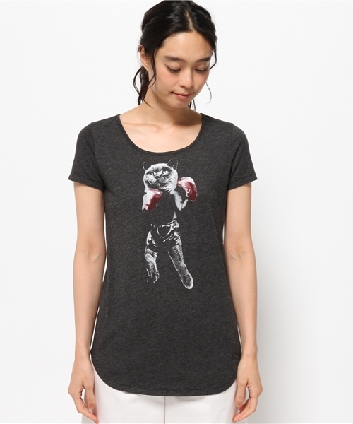 OUTLET（アウトレット）の「【CIAOPANIC TYPY】USA CAT Tee（Tシャツ/カットソー・レディース・ブラック・FREE）」の2枚目の写真