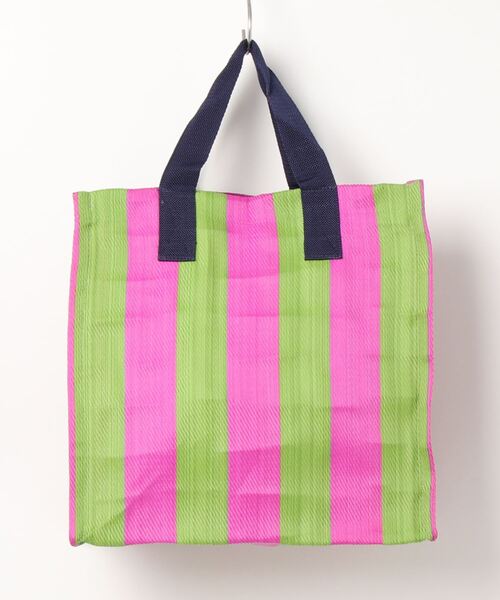 LILA&FLEUR（リラアンドフルール）の「Box Tote Bag（トートバッグ・レディース・ブルー系/ホワイト×イエロー/グリーン系2/ホワイト×パープル/グリーン系1/ホワイト×グリーン/グレー×ピンク・ONE SIZE）」の8枚目の写真