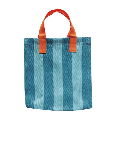 LILA&FLEUR（リラアンドフルール）の「Box Tote Bag（トートバッグ・レディース・ブルー系/ホワイト×イエロー/グリーン系2/ホワイト×パープル/グリーン系1/ホワイト×グリーン/グレー×ピンク・ONE SIZE）」の7枚目の写真