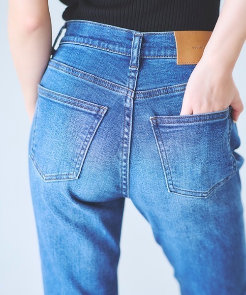 anuansセンターシームセミフレアデニム センターシームセミフレア