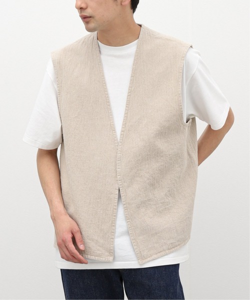 JOURNAL STANDARD（ジャーナルスタンダード）の「《追加》リネンベスト（ベスト・メンズ・ブラック/グレー/アイボリー・MEDIUM/LARGE）」の2枚目の写真