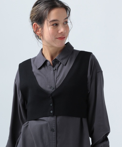 BAYFLOW（ベイフロー）の「２WAYニットビスチェ（ベスト・レディース・オフホワイト/ロイヤルブルー/ブラック・FREE）」の21枚目の写真