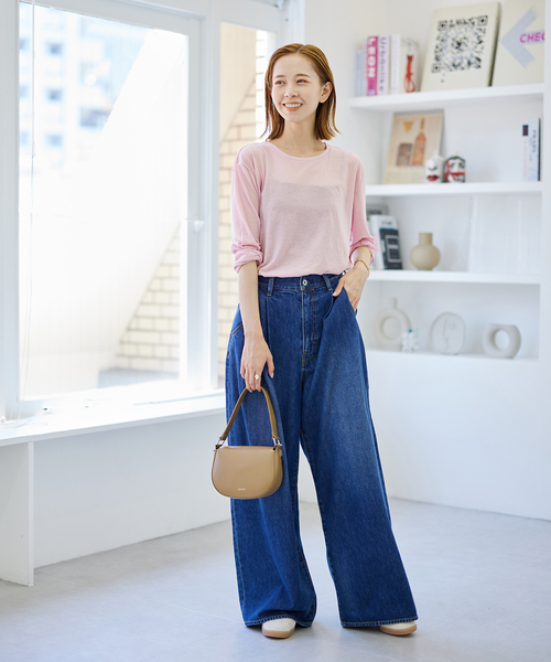 JOURNAL STANDARD（ジャーナルスタンダード）の「《追加3》クルーネックシアーロングTシャツ（Tシャツ/カットソー・レディース・ホワイト/ブラック/ピンク/イエロー・FREE）」の17枚目の写真