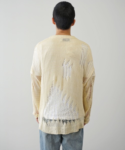 ROOPTOKYO（ループトウキョウ）の「▲damage long sleeve knit/ダメージロングスリーブニット（ニット/セーター・レディース・ホワイト/ベージュ/ブラック/クリーム・M/L）」の19枚目の写真