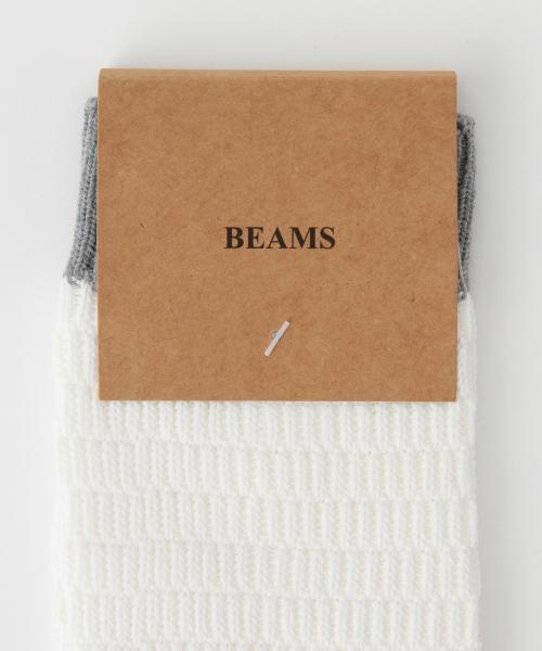 BEAMS（ビームス）の「BEAMS / リンクス 切替 クルーソックス（ソックス/靴下・メンズ・ホワイト/グレー/ブラック/ネイビー・ONE SIZE）」の19枚目の写真