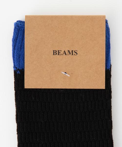 BEAMS（ビームス）の「BEAMS / リンクス 切替 クルーソックス（ソックス/靴下・メンズ・ホワイト/グレー/ブラック/ネイビー・ONE SIZE）」の16枚目の写真