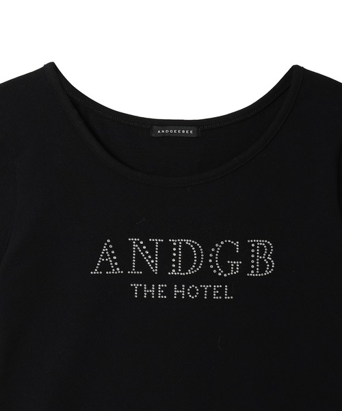 ANDGEEBEE(アンジービー)の「ラインストーンロゴT(Tシャツ/カットソー・レディース・ホワイト/ブラック・MEDIUM)」の14枚目の写真