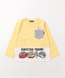 Moujonjon（ムージョンジョン）の「近鉄電車裾切替長袖Tシャツ（Tシャツ/カットソー・キッズ）」
