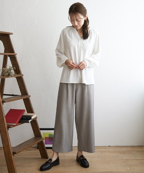 ikka(イッカ)の「サイドベルトワイドパンツ(その他パンツ・レディース・ブラック/その他1/ベージュ・M/S/L)」の5枚目の写真