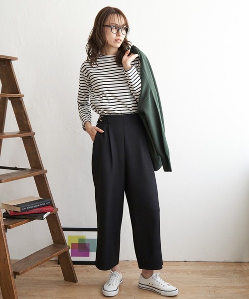 ikka(イッカ)の「サイドベルトワイドパンツ(その他パンツ・レディース・ブラック/その他1/ベージュ・M/S/L)」の16枚目の写真