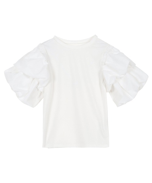 KOBE LETTUCE(コウベレタス)の「バルーンスリーブTシャツ(Tシャツ/カットソー・レディース・ブラック/オフホワイト・M)」の11枚目の写真