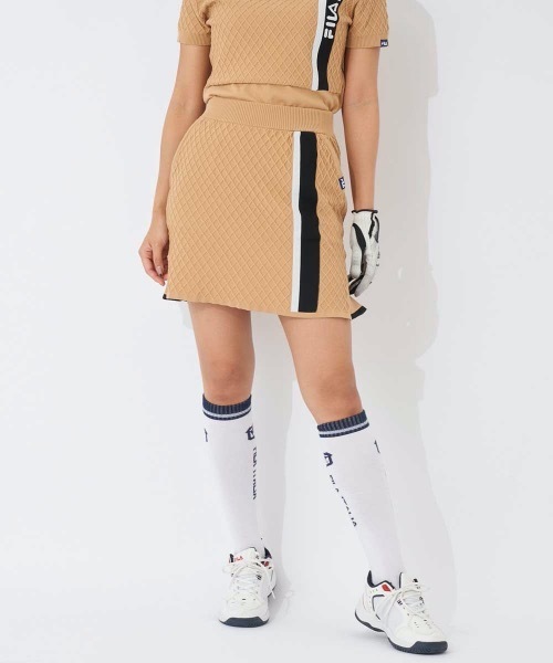 FILA GOLF(フィラゴルフ )の「【FILA GOLF:フィラゴルフ】レディースニットスカート ゴルフ(スカート・レディース・ベージュ/ブラック・SMALL/MEDIUM/LARGE/X-LARGE)」の1枚目の写真