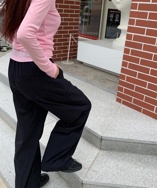 cream creme(クリームクレーム)の「ナイロン カーゴパンツ(カーゴパンツ・レディース・ホワイト/ブラック・FREE)」の10枚目の写真