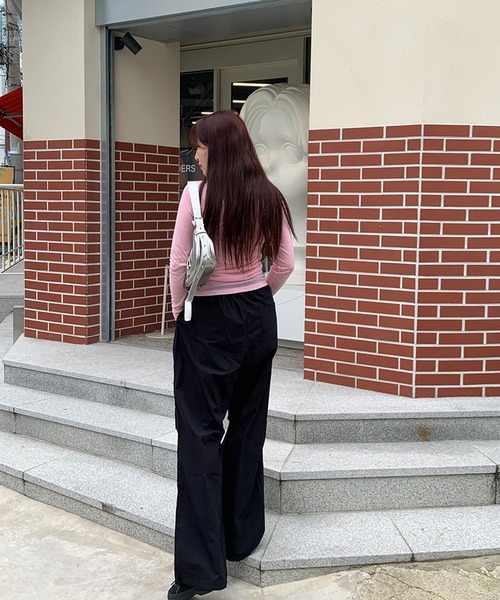 cream creme(クリームクレーム)の「ナイロン カーゴパンツ(カーゴパンツ・レディース・ホワイト/ブラック・FREE)」の12枚目の写真