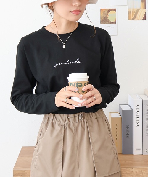 Social GIRL（ソーシャルガール）の「筆記体ロゴロングTシャツ（Tシャツ/カットソー・レディース・ブラック/ホワイト・S/M/L）」の20枚目の写真