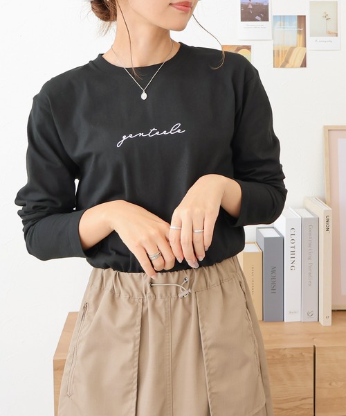 Social GIRL（ソーシャルガール）の「筆記体ロゴロングTシャツ（Tシャツ/カットソー・レディース・ブラック/ホワイト・S/M/L）」の21枚目の写真