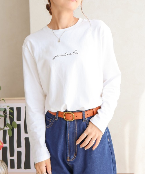 Social GIRL（ソーシャルガール）の「筆記体ロゴロングTシャツ（Tシャツ/カットソー・レディース・ブラック/ホワイト・S/M/L）」の12枚目の写真