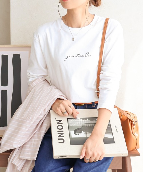 Social GIRL（ソーシャルガール）の「筆記体ロゴロングTシャツ（Tシャツ/カットソー・レディース・ブラック/ホワイト・S/M/L）」の13枚目の写真