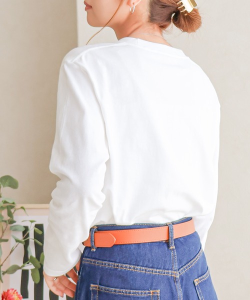 Social GIRL（ソーシャルガール）の「筆記体ロゴロングTシャツ（Tシャツ/カットソー・レディース・ブラック/ホワイト・S/M/L）」の14枚目の写真