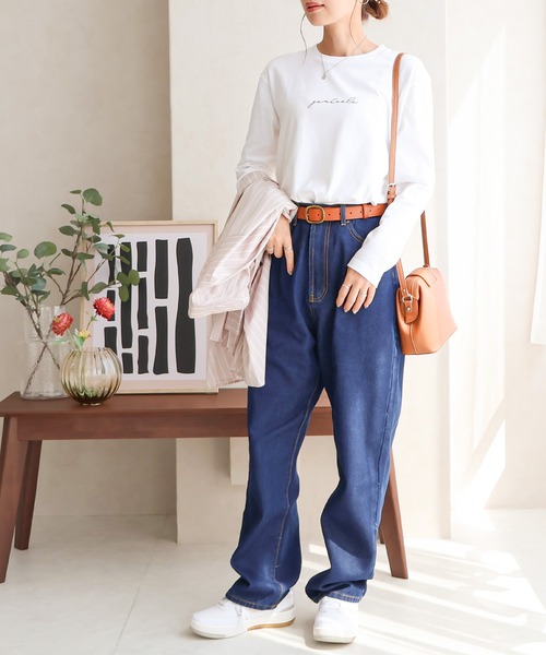 Social GIRL（ソーシャルガール）の「筆記体ロゴロングTシャツ（Tシャツ/カットソー・レディース・ブラック/ホワイト・S/M/L）」の15枚目の写真