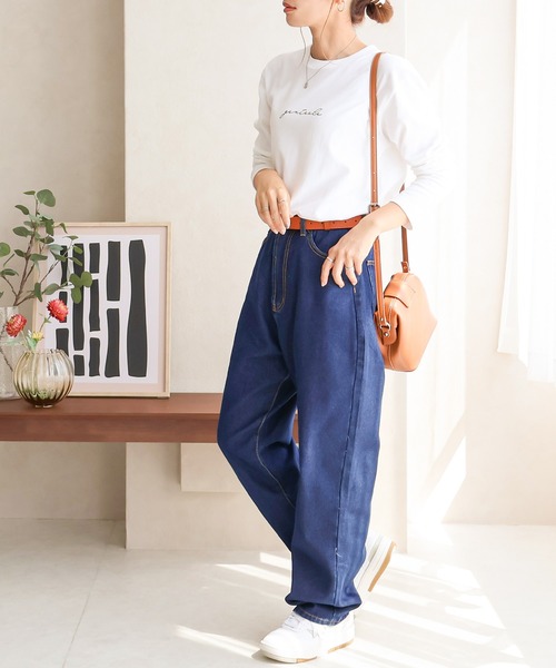 Social GIRL（ソーシャルガール）の「筆記体ロゴロングTシャツ（Tシャツ/カットソー・レディース・ブラック/ホワイト・S/M/L）」の17枚目の写真