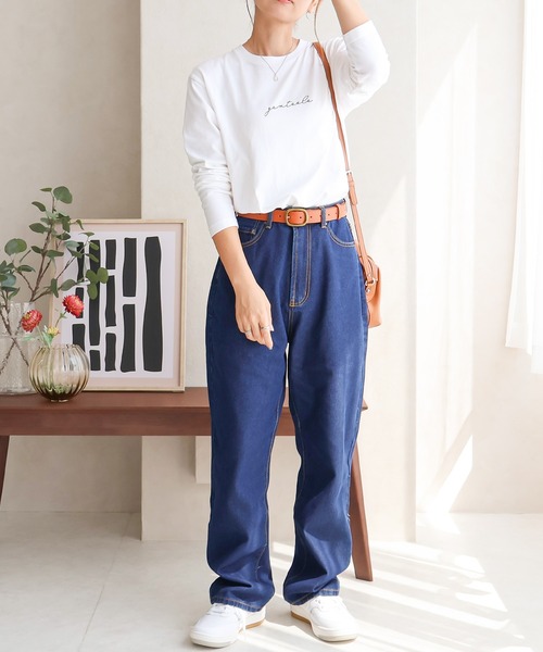 Social GIRL（ソーシャルガール）の「筆記体ロゴロングTシャツ（Tシャツ/カットソー・レディース・ブラック/ホワイト・S/M/L）」の16枚目の写真