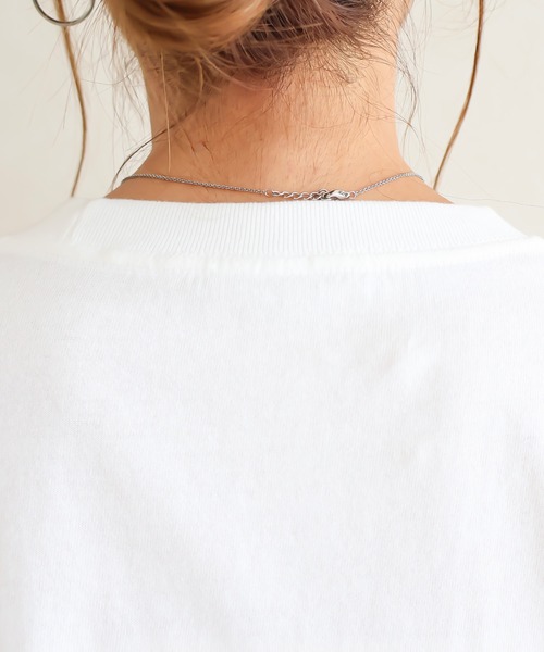 Social GIRL（ソーシャルガール）の「筆記体ロゴロングTシャツ（Tシャツ/カットソー・レディース・ブラック/ホワイト・S/M/L）」の5枚目の写真