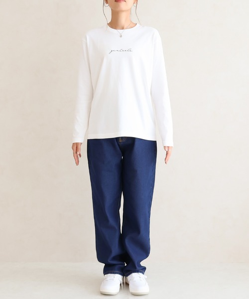 Social GIRL（ソーシャルガール）の「筆記体ロゴロングTシャツ（Tシャツ/カットソー・レディース・ブラック/ホワイト・S/M/L）」の8枚目の写真