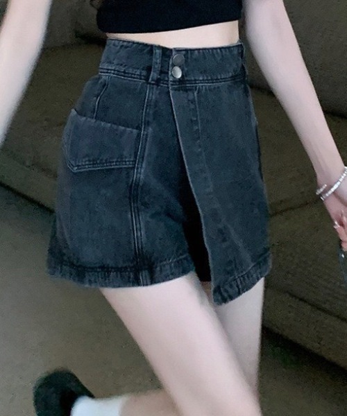 wears（ウェアーズ）の「ハイウエストデニムラップスカパン（デニムスカート・レディース・ブルー/ブラック・FREE）」の7枚目の写真