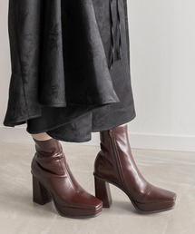 RANDA | プラットフォームストレッチショートブーツ(ブーツ)