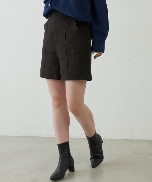 Aunt Marie's(アントマリーズ)の「ヘリンボーンセンタープリーツショートパンツ(その他パンツ・レディース・ブラック/ブラウン・FREE)」の22枚目の写真
