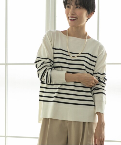 OPAQUE.CLIP（オペークドットクリップ）の「◆6color/ボートネックニット ≪Filivivi/フィルビビ≫【洗濯機洗い可】（ニット/セーター・レディース・ピンク系/ブラック/ブルー/グレー/ホワイト系5/ダークブラウン・40/38/36/42）」の9枚目の写真