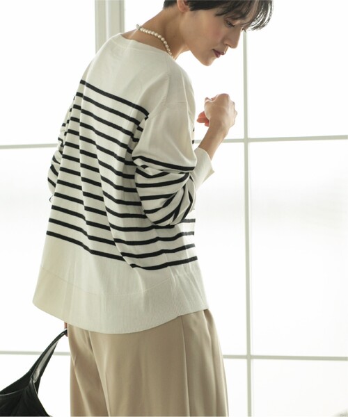 OPAQUE.CLIP（オペークドットクリップ）の「◆6color/ボートネックニット ≪Filivivi/フィルビビ≫【洗濯機洗い可】（ニット/セーター・レディース・ピンク系/ブラック/ブルー/グレー/ホワイト系5/ダークブラウン・40/38/36/42）」の11枚目の写真