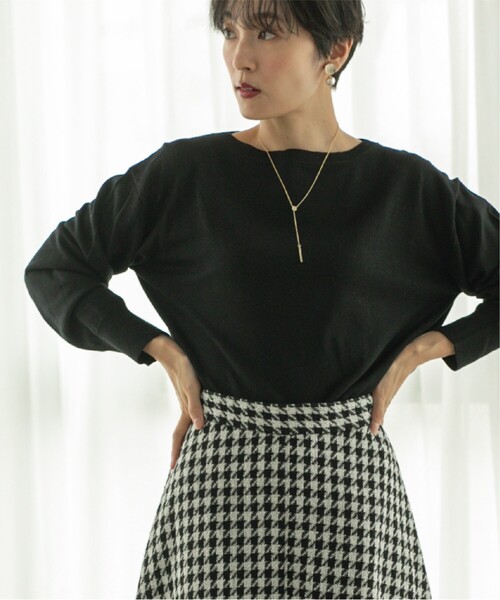 OPAQUE.CLIP（オペークドットクリップ）の「◆6color/ボートネックニット ≪Filivivi/フィルビビ≫【洗濯機洗い可】（ニット/セーター・レディース・ピンク系/ブラック/ブルー/グレー/ホワイト系5/ダークブラウン・40/38/36/42）」の16枚目の写真