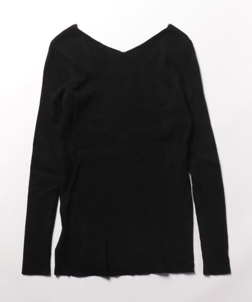 LATINA(ラティーナ)の「両Vネックソフトフィットニットトップス(Tシャツ/カットソー・レディース・グレー/ブラック/オフホワイト・FREE)」の4枚目の写真