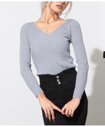 LATINA | 両Vネックソフトフィットニットトップス(Tシャツ/カットソー)