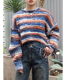 EVRIS | グラデーションショートニットトップス(ニット/セーター)