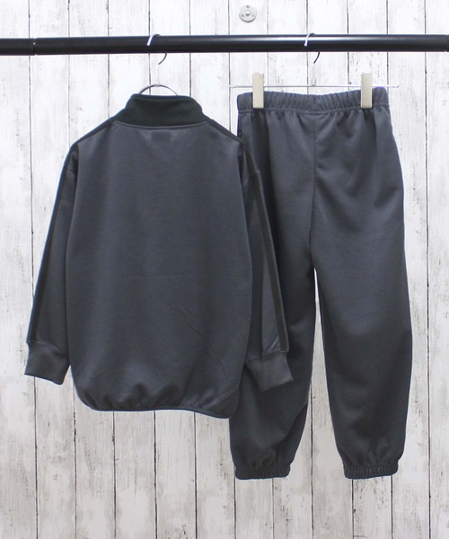 スタンドカラージッパー 半袖+ワイドレッグパンツ 上下セット a9 Anchor Smith セットアップ 「 」綾トロ ビッグシルエット