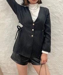 STYLEBLOCK（スタイルブロック）の「ツイードペプラムジャケット（ノーカラージャケット）」