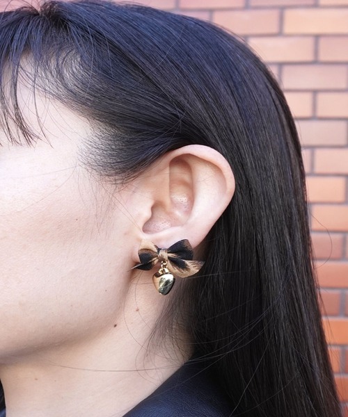 misto accessories（ミストアクセサリーズ）の「レオパードリボンピアス（ピアス（両耳用）・レディース・レオパード・FREE）」の5枚目の写真