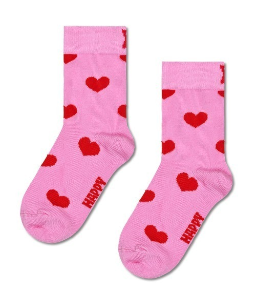 Happy Socks（ハッピーソックス）の「Happy Socks Heart キッズソックス12231028（ソックス/靴下・キッズ・ピンク・0-12M/2-3Y(14.5-16.5cm)/4-6Y(17-19cm)/7-9Y(19.5-21.5cm)/12-24M）」の2枚目の写真