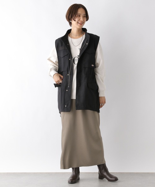 LEPSIM（レプシィム）の「【Dickies／ディッキーズ】ツイルベスト　906614（ベスト・レディース・ブラック/カーキ・FREE）」の4枚目の写真