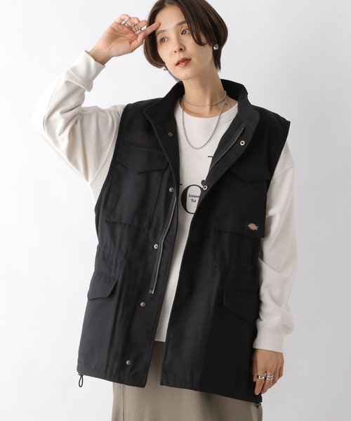 LEPSIM（レプシィム）の「【Dickies／ディッキーズ】ツイルベスト　906614（ベスト・レディース・ブラック/カーキ・FREE）」の5枚目の写真