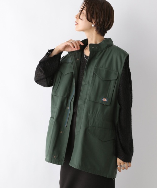 LEPSIM（レプシィム）の「【Dickies／ディッキーズ】ツイルベスト　906614（ベスト・レディース・ブラック/カーキ・FREE）」の7枚目の写真