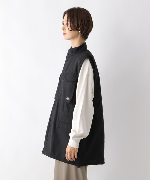 LEPSIM（レプシィム）の「【Dickies／ディッキーズ】ツイルベスト　906614（ベスト・レディース・ブラック/カーキ・FREE）」の10枚目の写真
